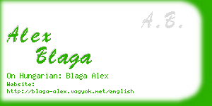 alex blaga business card